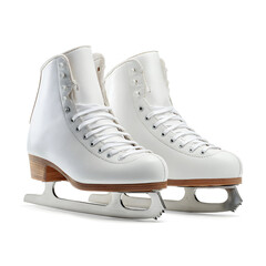 White Ice Skates, isolated on white background