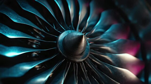 Close-up view of a sleek, modern turbine engine blade showcasing intricate design and engineering.