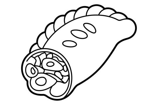 A savory, filled pastry, likely a empanada.
