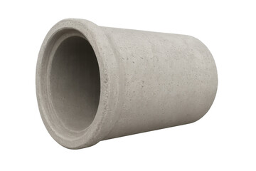 Concrete pipe segment resting on transparent backdrop, emphasizing structural integrity and industrial infrastructure design