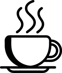 Hot Coffee line art icon on white background