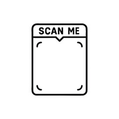 A Stylized Scan Me Icon with Rounded Corners and a Small Notch at the Top Center of the Frame