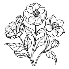 hand drawn flowers vector art