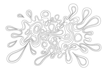 Abstract black and white splatter design. Intricate, layered shapes.
