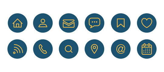 Collection of modern flat icons for web and mobile applications in a clean design
