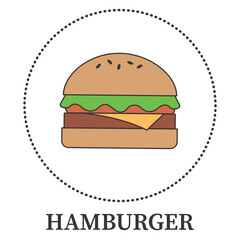 Abstract big hamburger on white background - Vector illustration