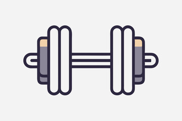 clean mono line dumbbell fitness icon shape