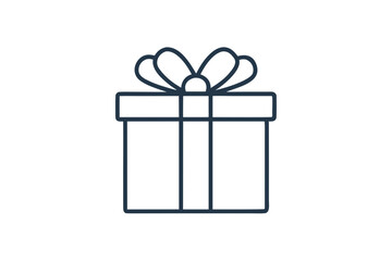 gift box minimal mono line icon shape