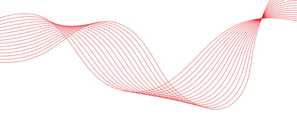 Red Waves Flowing Across a White Backdrop