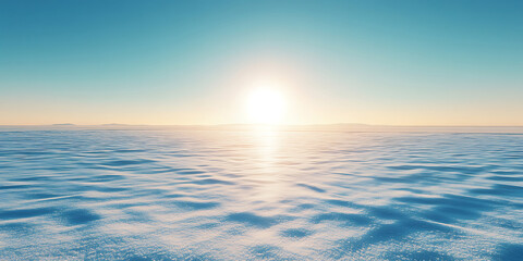 Fototapeta premium Serene ocean scene with a bright horizon and a calm blue sea