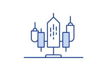 mono line candlestick chart finance icon