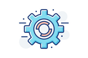 mono line gear productivity icon mono design