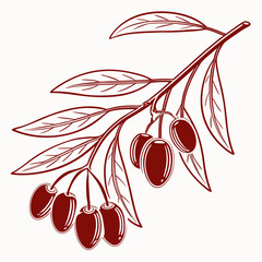  goji berry with leaves