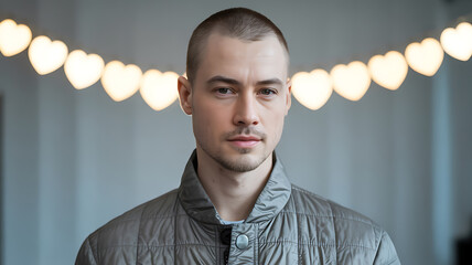 Man with short hair, serious expression, wearing a light gray jacket.
