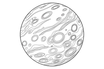 Detailed drawing of a planet's surface.
