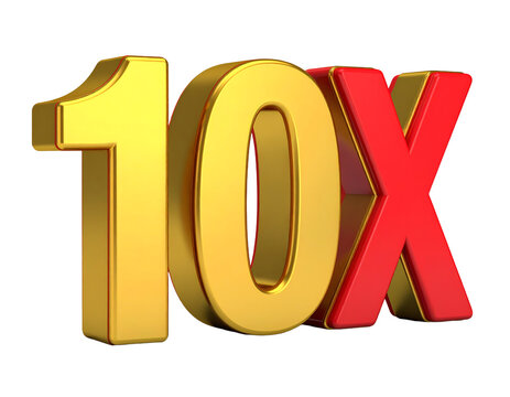 Bold 10x sign representing growth and success.
