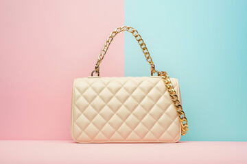 pink bag on a wooden background