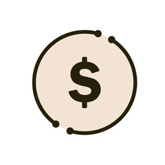 Business and Finance Icon- dollar symbol flat illustration icon