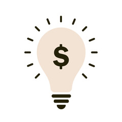 Business and Finance Icon-light bulb with dollar sign icon