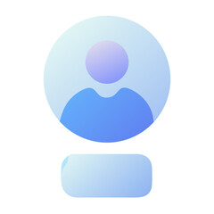Vector art of a simple blue user profile icon in a circle, isolated on transparent background