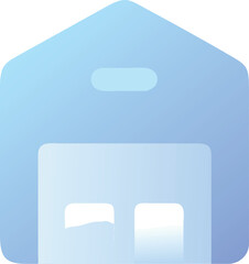 Vector art of a blue gradient warehouse icon isolated on transparent background