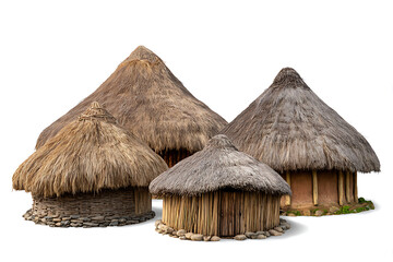 Primitive thatched dwellings with natural materials and rustic construction thatched huts rustic dwellings