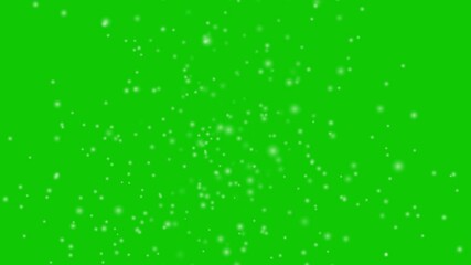 Seamless loop snow animation and motion graphics big and small snowflakes and falling snow, snowfall with green background - Powered by Adobe