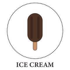 Realistic ice cream on popsicle stick on white background - Vector illustration