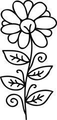 Line art hand drawn flower illustration