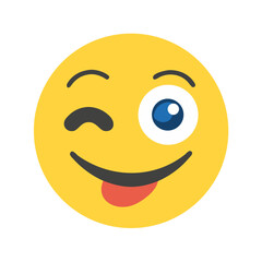 Fototapeta premium This entertaining winking face emoji enriches digital messaging by conveying playful emotions, bringing joy and engagement to conversations effectively