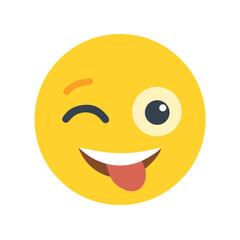 Fototapeta premium This entertaining winking face emoji enriches digital messaging by conveying playful emotions, bringing joy and engagement to conversations effectively