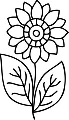 Line art hand drawn flower illustration