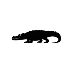 Obraz premium Alligator silhouette vector image for reptile designs and wildlife graphics, isolated animal art