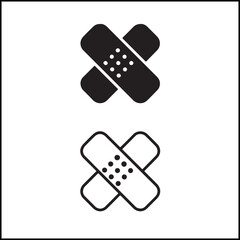 Bandage Icon Flat and Outline Vector