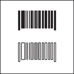 Barcode Icon Flat and Outline Vector