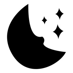 Moon icon on transparent background 