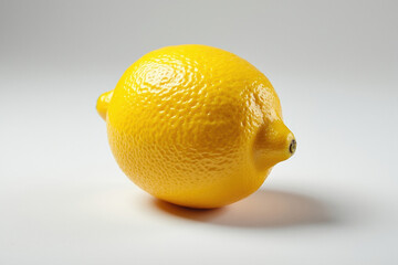 Bright Yellow Lemon on White Surface a Citrus Fruit Still Life for Refreshment Flavor and Culinary Use in Food Photography