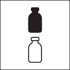 Bottle Icon Flat and Outline Vector