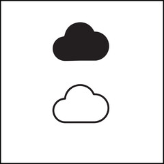 Cloud Icon Flat and Outline Vector