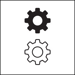 Cogwheel Icon Flat and Outline Vector