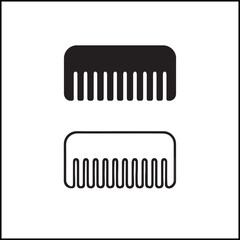 Comb Icon Flat and Outline Vector