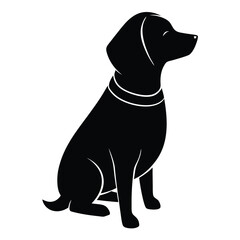 Elegant Labrador Retriever Silhouette a Study in Canine Gracefulness and Serene Charm an Artistic Black and White Depiction