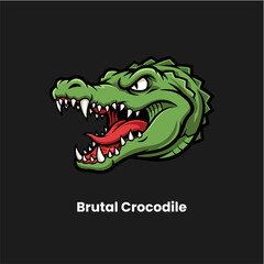 Brutal Crocodile Mascot Logo
