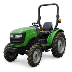 Obraz premium Compact Tractor For Greenhouse Tractor with Narrow Tires for Small Scale Farming in Greenhouse Setup PNG Die-Cut For Advertising