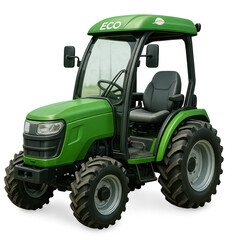 Obraz premium Compact Tractor For Greenhouse Compact Ergonomic Tractor for Greenhouse Cultivation with Mirrors PNG Die-Cut For Advertising