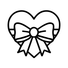 line icon Heart with bow on white background vector
Vector icon on white background