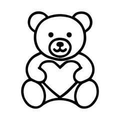 line icon Teddy Bear with Heart on white background vector
Vector icon on white background