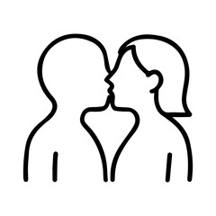 line icon couple kissing on white background vector
Vector icon on white background