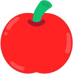 여름 과일 디저트 사과 빨간 열매 조식 일러스트