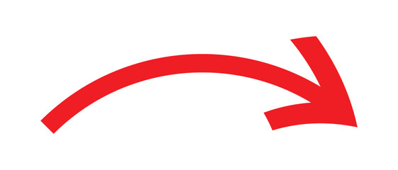 simple red curve arrow symbol design.